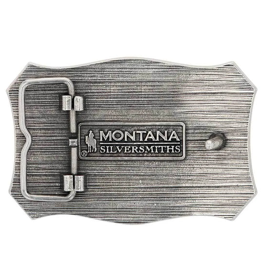 Montana Silversmiths Two tone Rope & Barbed Wire Classic Impressions Christian Cowboy Attitude Buckle - A543