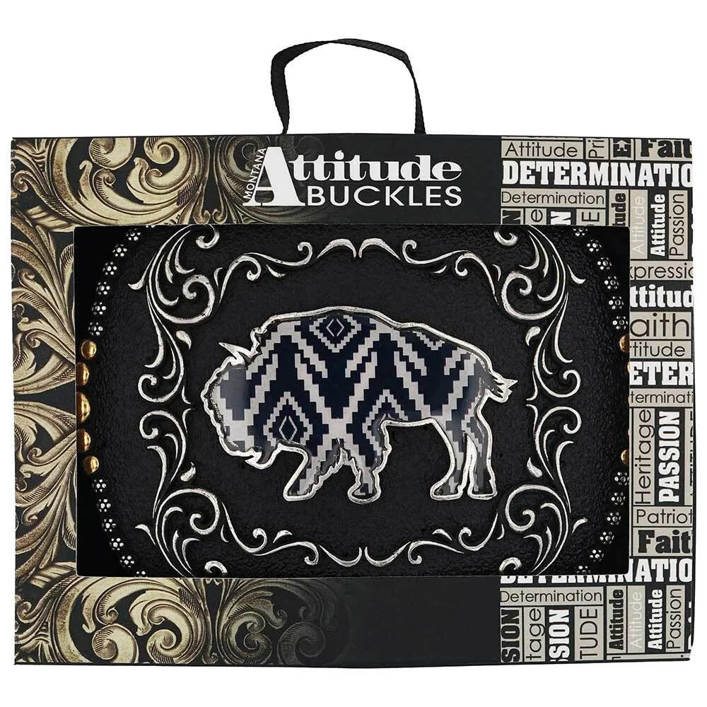 Montana Silversmiths Midnight Buffalo Attitude Buckle - A989S