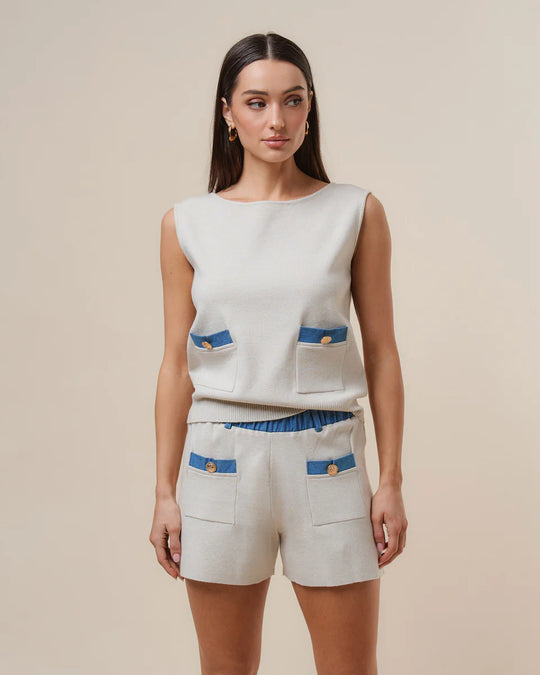 Ladies Able Pocket Knit Top - AT3202