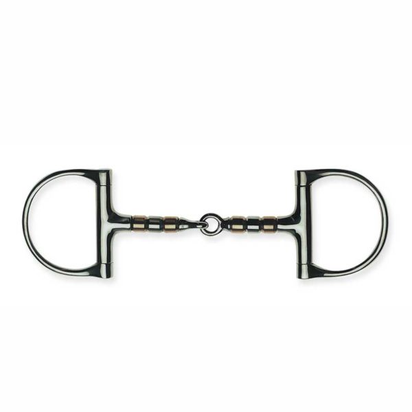 Partrade Metalab Jointed With Copper Rollers D-ring Snaffle – 13mm