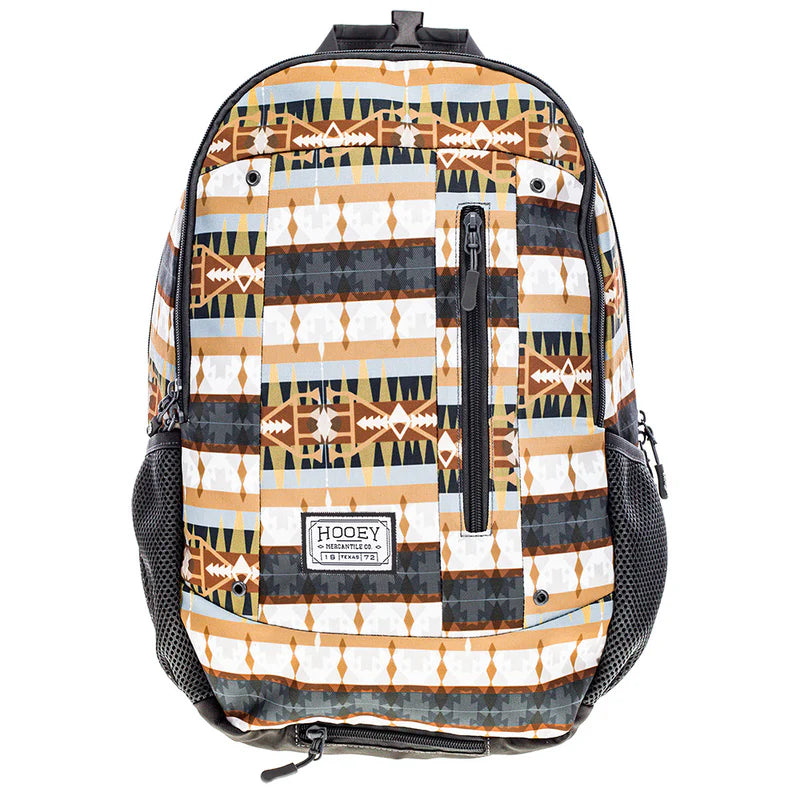 Hooey "Rockstar" Backpack Grey/Tan w/ Aztec Print - BP072CHTN