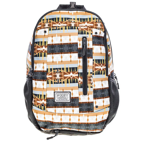 Hooey "Rockstar" Backpack Grey/Tan w/ Aztec Print - BP072CHTN