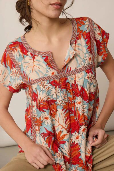 Ladies Bohera Posey Floral Print Top - BSE-11212