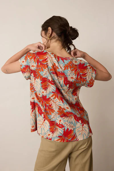 Ladies Bohera Posey Floral Print Top - BSE-11212