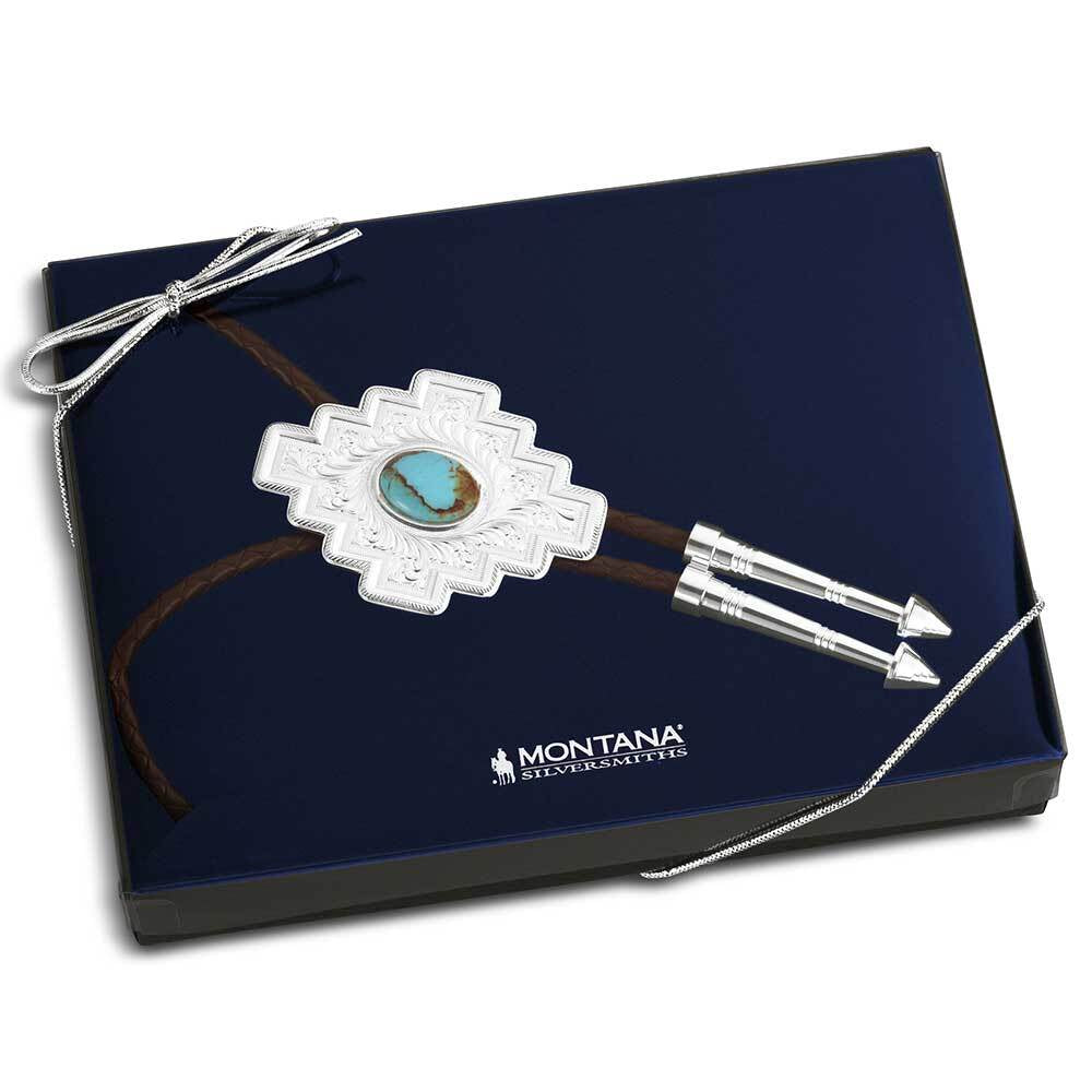 Montana Silversmiths Santa Fe Turquoise Bolo Tie - BT5988