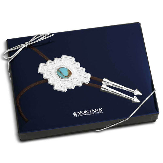 Montana Silversmiths Santa Fe Turquoise Bolo Tie - BT5988
