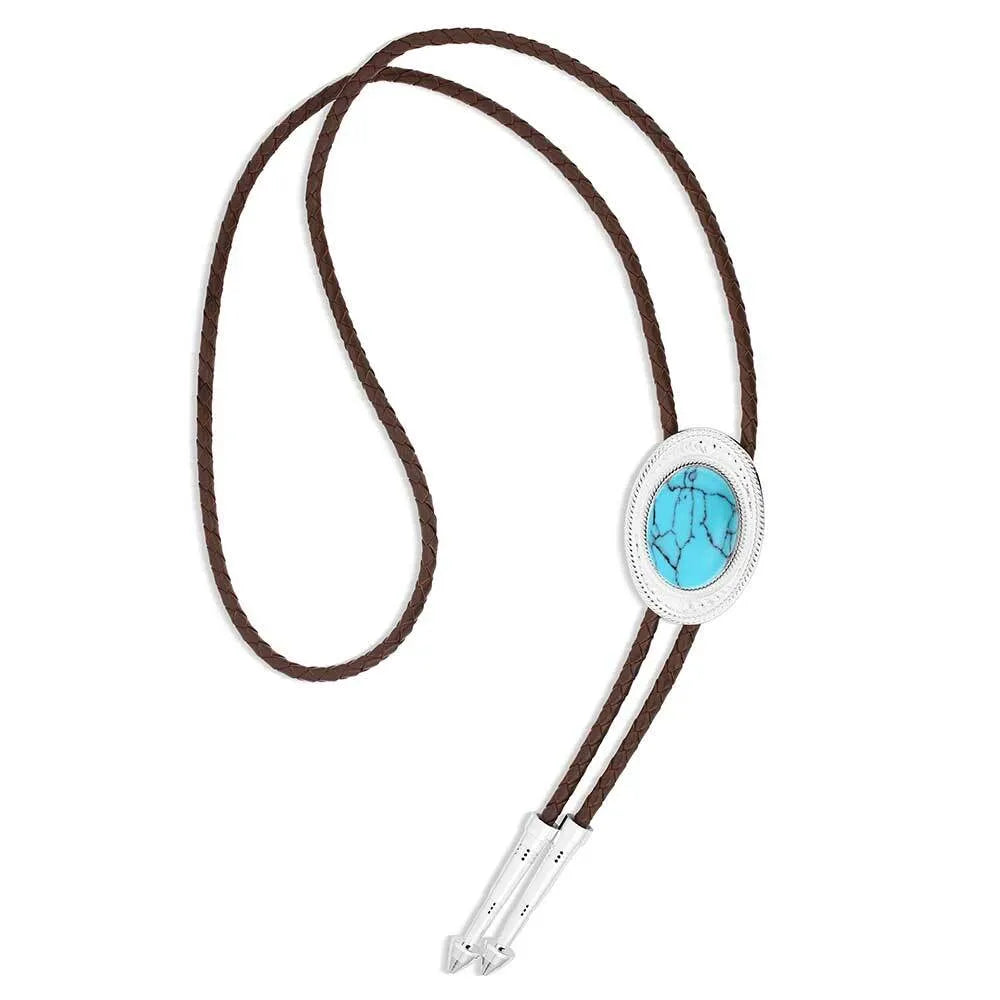Montana Silversmiths The Outlaw Turquoise Bolo Tie - BT6146TQ