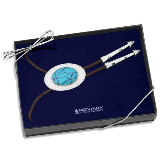 Montana Silversmiths The Outlaw Turquoise Bolo Tie - BT6146TQ