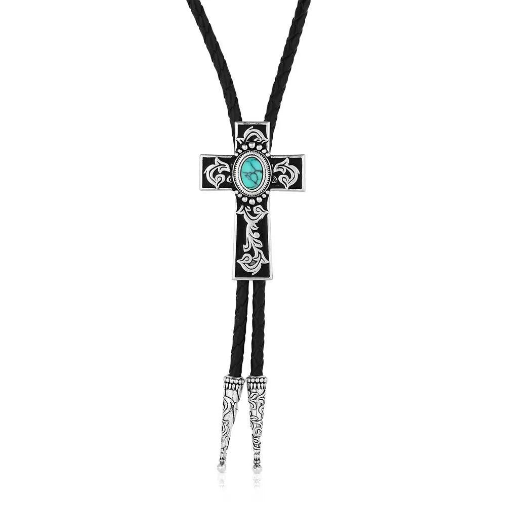 Montana Silversmiths Everlasting Faith Cross Bolo Tie - BT6181