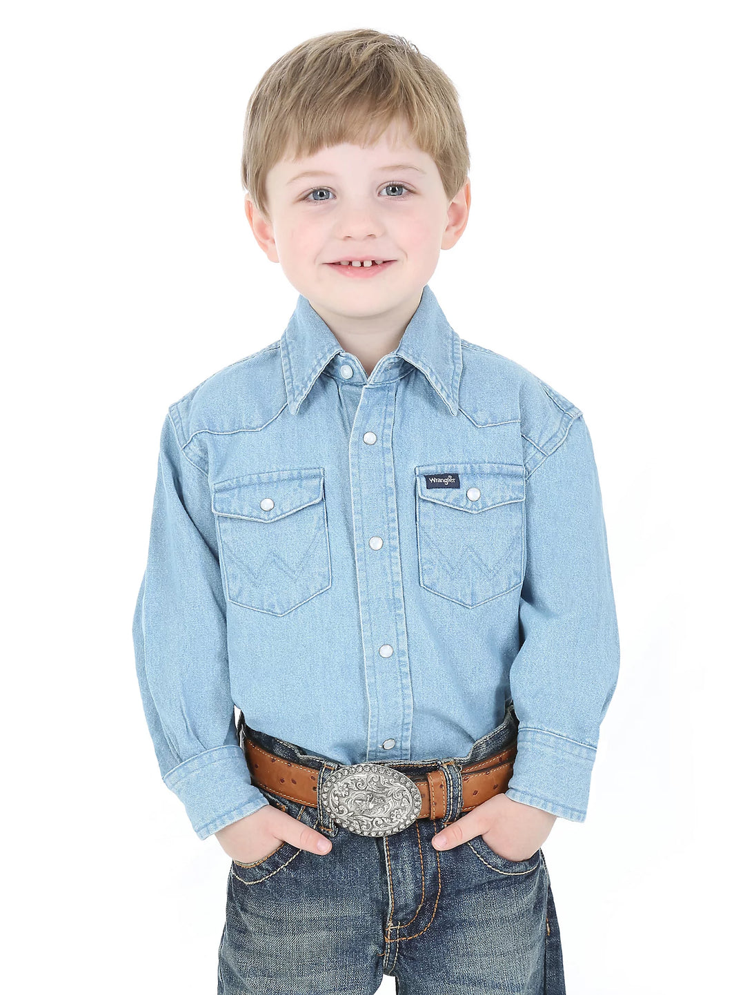 Boy's Wrangler Cowboy Cut® Western Snap Shirt - BW1251B