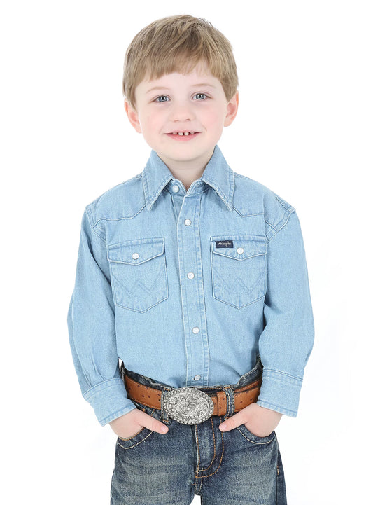 Boy's Wrangler Cowboy Cut® Western Snap Shirt - BW1251B