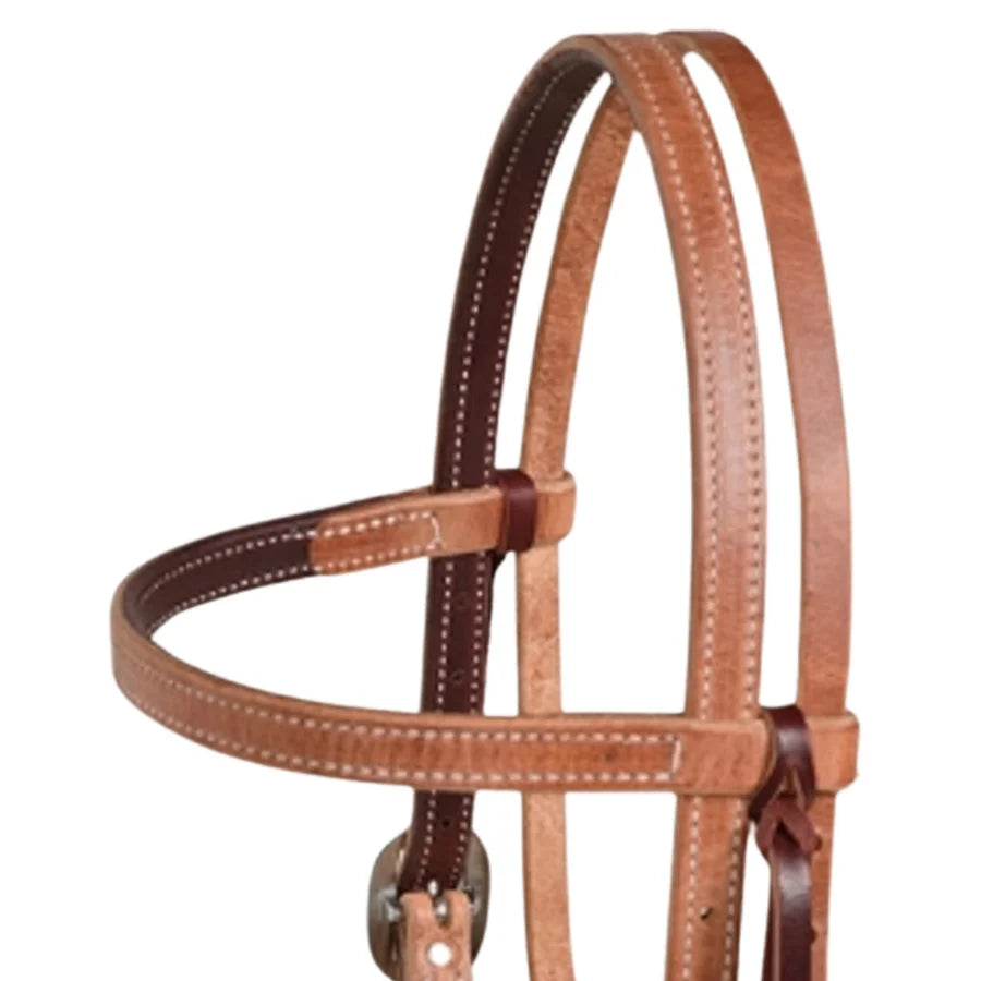 Berlin Leather 3/4" Doubled 'N Stitched Browband Headstall - H1005