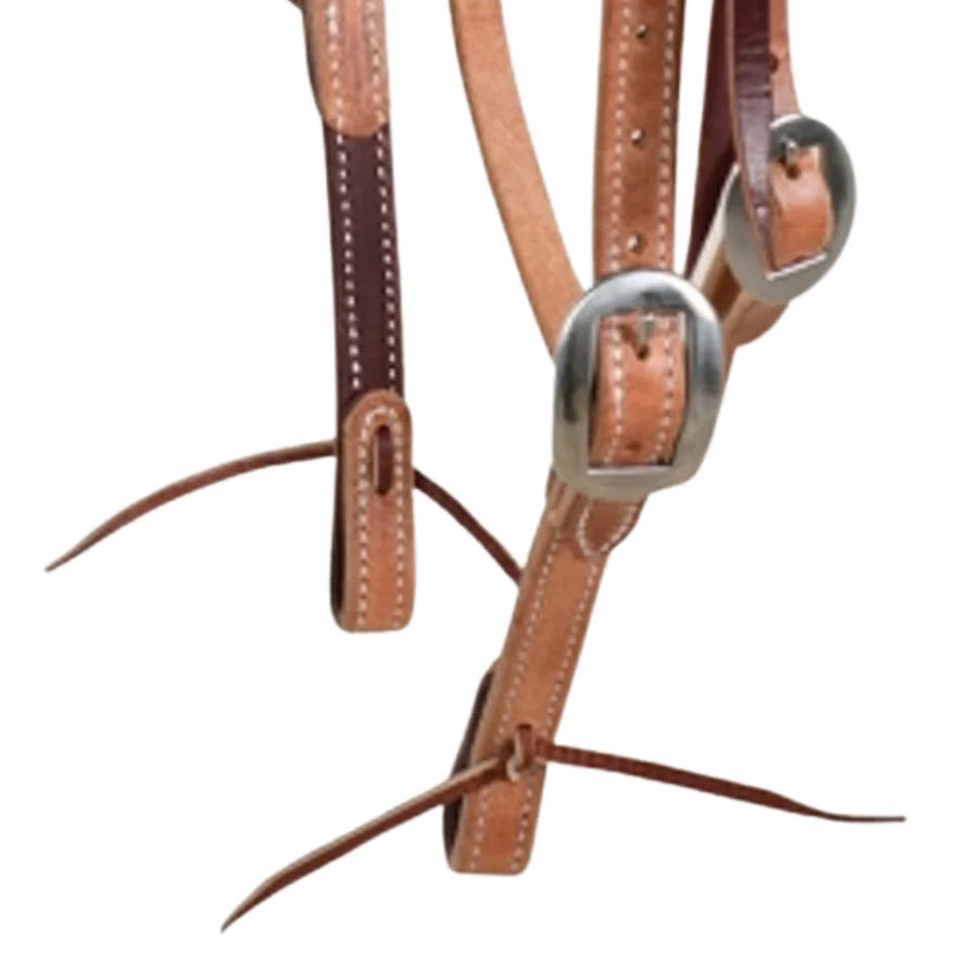 Berlin Leather 3/4" Doubled 'N Stitched Browband Headstall - H1005