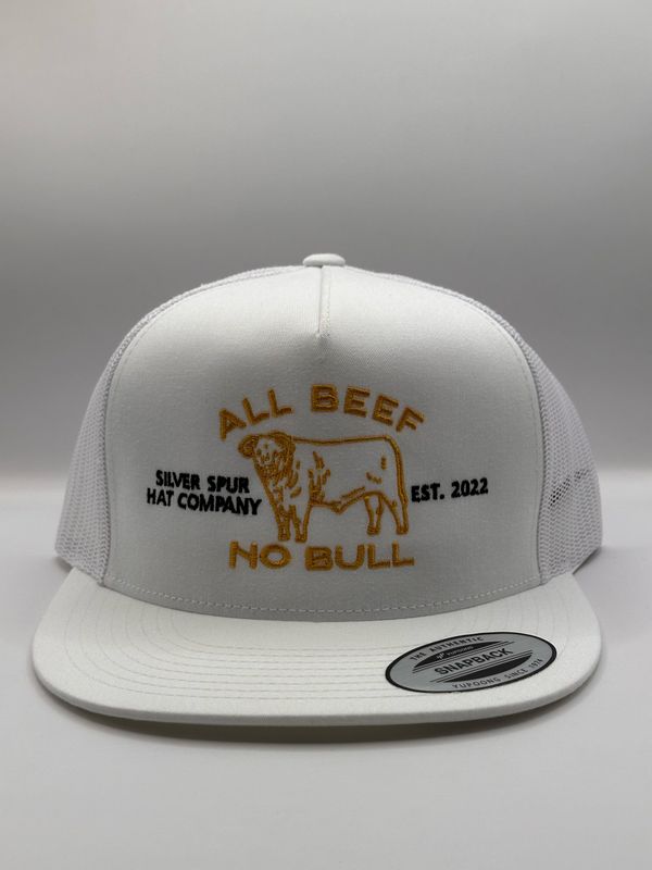 Silver Spur Hat Co. All Beef No Bull White Snapback