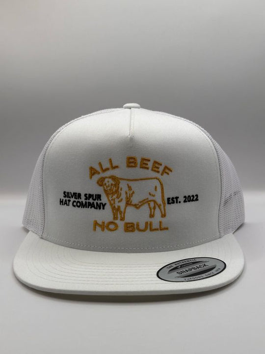 Silver Spur Hat Co. All Beef No Bull White Snapback