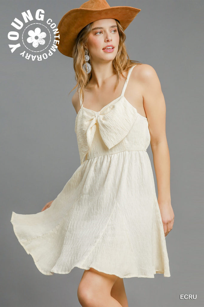 Ladies Umgee Sleeveless Bow Mini Dress - C4520