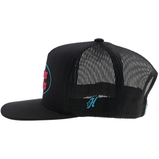 Cactus Ropes Hat Black w/Pink & Blue Stitching - CR113