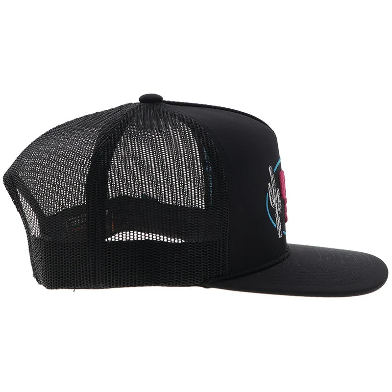 Cactus Ropes Hat Black w/Pink & Blue Stitching - CR113