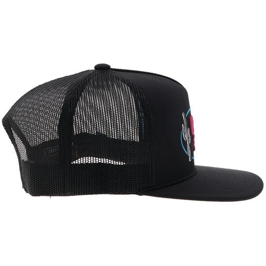 Cactus Ropes Hat Black w/Pink & Blue Stitching - CR113