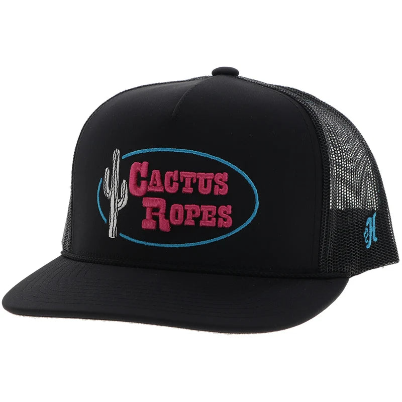 Cactus Ropes Hat Black w/Pink & Blue Stitching - CR113