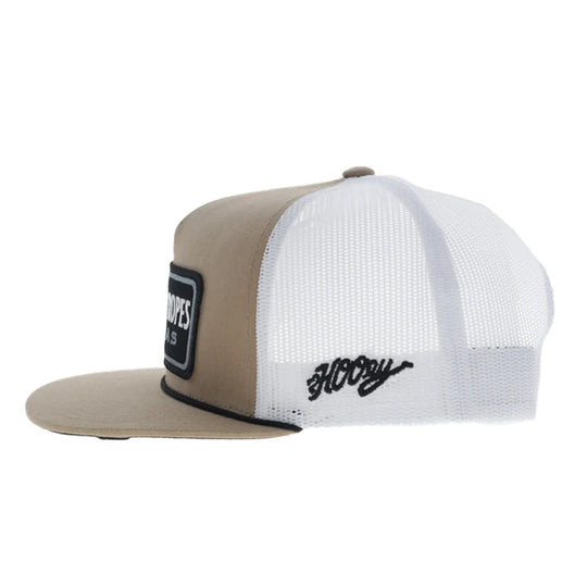 Cactus Ropes 5-Panel Trucker Snapback Hat Tan/White - CR128