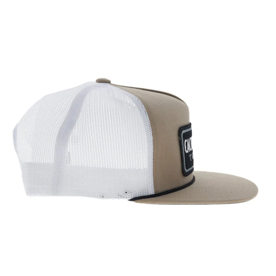 Cactus Ropes 5-Panel Trucker Snapback Hat Tan/White - CR128