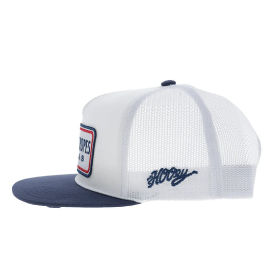 Cactus Ropes 5-Panel Trucker Snapback Hat White/Navy - CR129