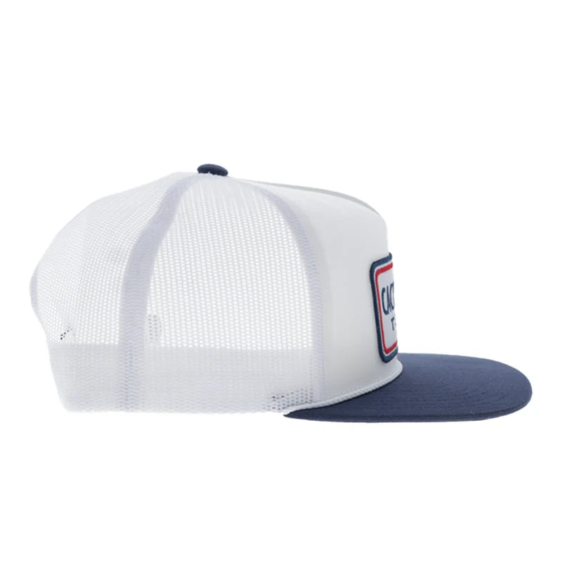 Cactus Ropes 5-Panel Trucker Snapback Hat White/Navy - CR129