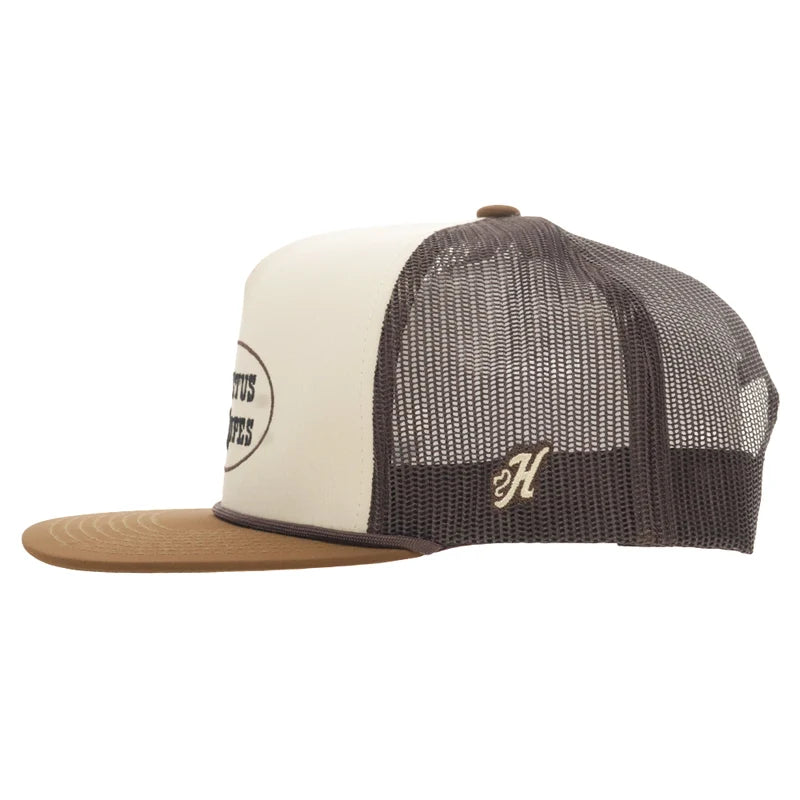 Cactus Ropes 5-Panel Trucker Snapback Hat Tan/Brown - CR130