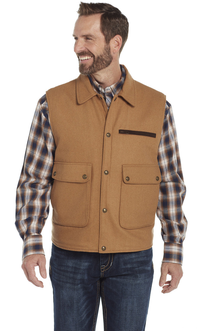Men's Cripple Creek Wool Melton Camel Vest - CR38566-26