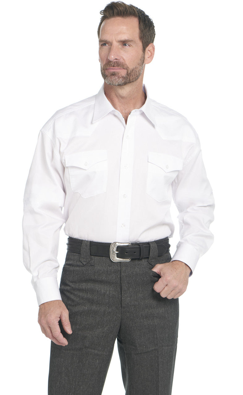 Men's Circle S White Button Front Dress Shirt - CSB1000