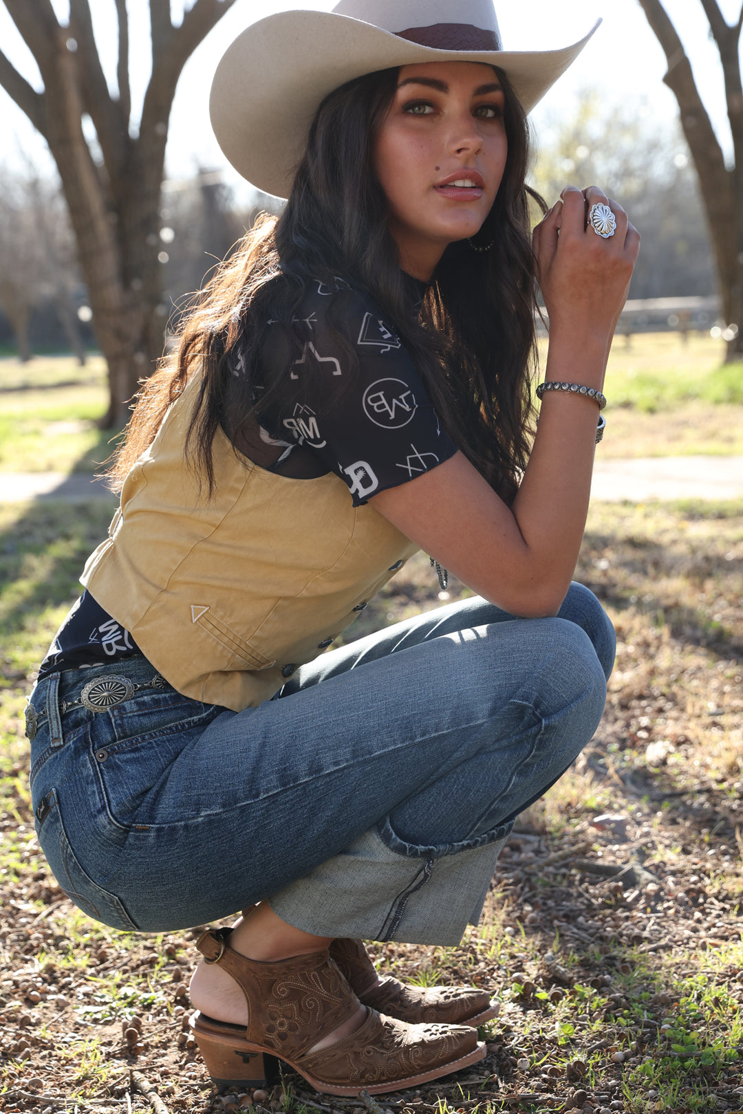 Ladies Cruel Denim Gold Vest - CTV7532001