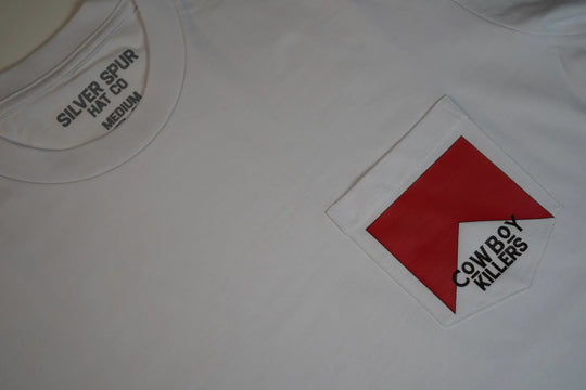 Silver Spur Hat Co. Cowboy Killer White Pocket T-Shirt