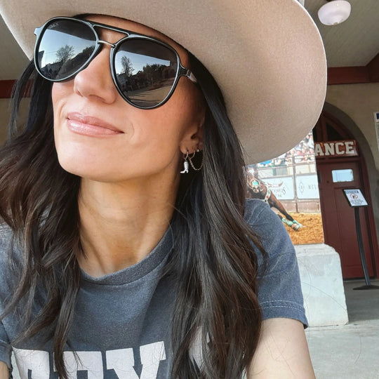 Nickel & Suede Cowgirl Boot Huggies