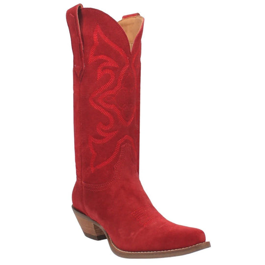 Women's Dingo Outwest Red Suede Western Boots - DI920