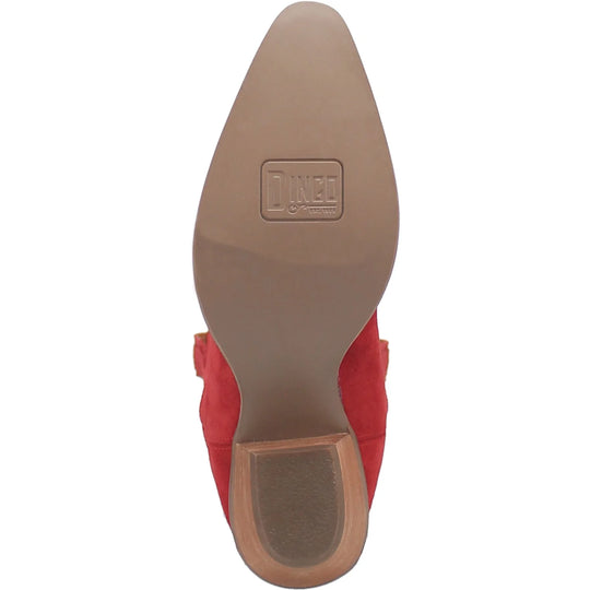 Women's Dingo Outwest Red Suede Western Boots - DI920
