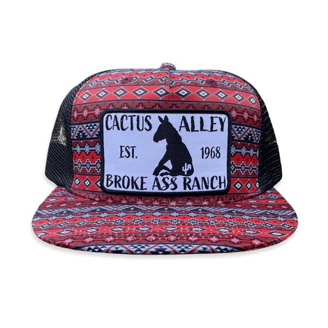 Cactus Alley Red Aztec Donkey Snapback Cap - PH103-P148