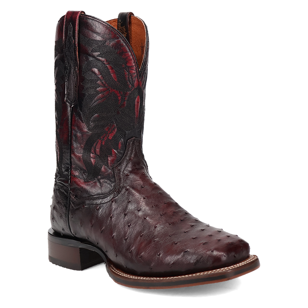 Men's Dan Post Alamosa Black Cherry Full Quill Ostrich with 11" Tops - DP5012