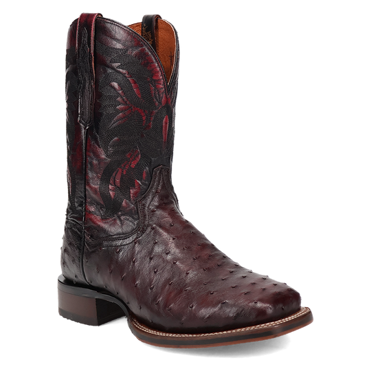 Men's Dan Post Alamosa Black Cherry Full Quill Ostrich with 11" Tops - DP5012