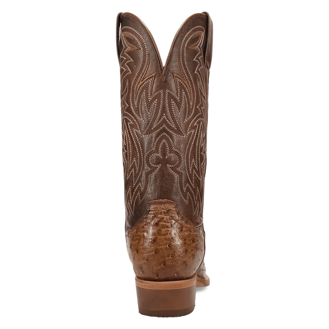 Men's Dan Post Gauge Full Quill Brown Ostrich Cowboy Boot - DP7130