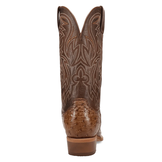 Men's Dan Post Gauge Full Quill Brown Ostrich Cowboy Boot - DP7130