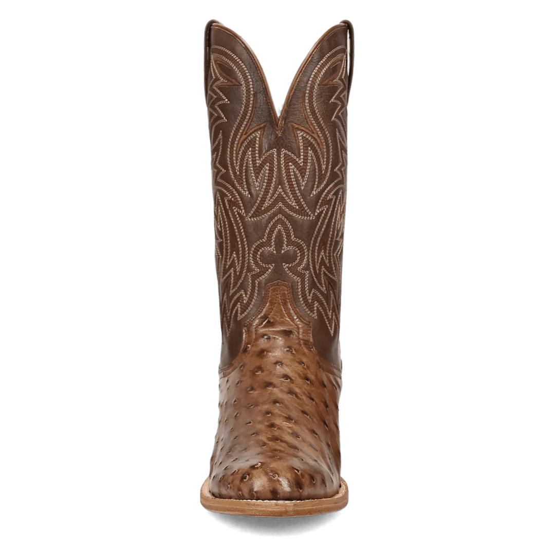 Men's Dan Post Gauge Full Quill Brown Ostrich Cowboy Boot - DP7130