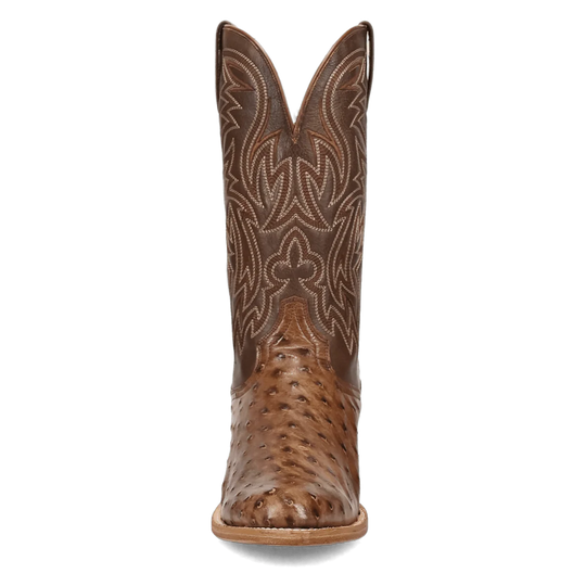 Men's Dan Post Gauge Full Quill Brown Ostrich Cowboy Boot - DP7130