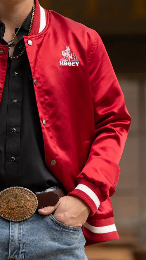 Hooey Unisex Red Bomber Jacket - HJ131RDWH-PA