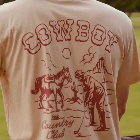 Cowboy Country Club Horse & Sun Graphic T-Shirt
