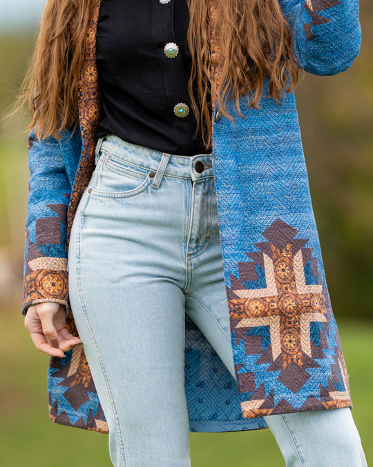 LovLei Ranch Texas Longhorn Duster Quilted Jacket