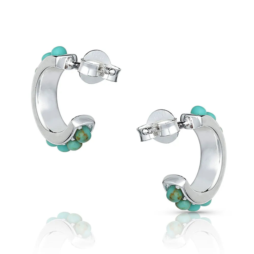 Montana Silversmiths Studded In Turquoise Mini Hoop Earrings - ER4802