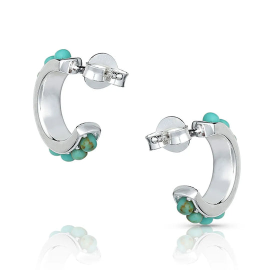 Montana Silversmiths Studded In Turquoise Mini Hoop Earrings - ER4802