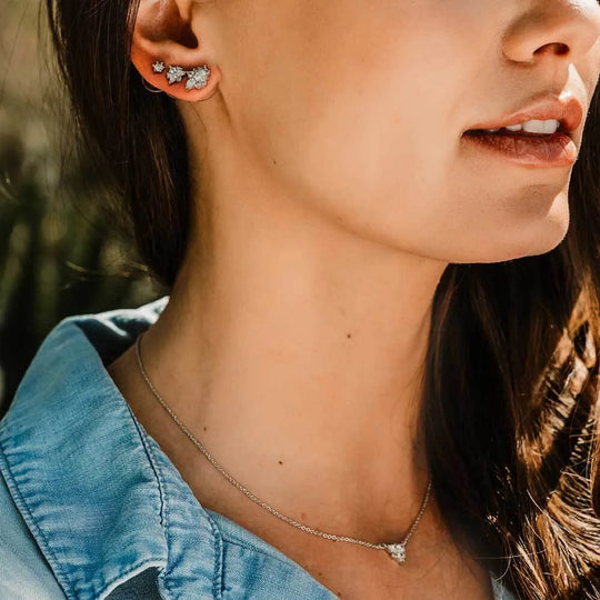 Montana Silversmiths Triple Play Crystal Post Earrings - ER5324