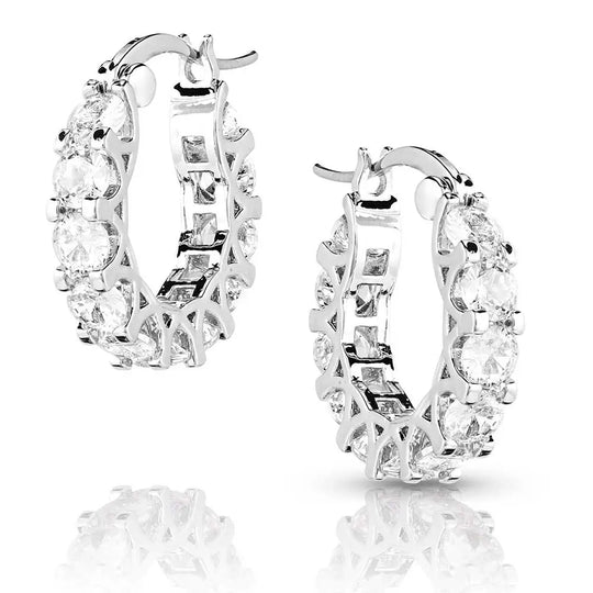 Montana Silversmiths Dazzling Delight Crystal Hoop Earrings - ER5639